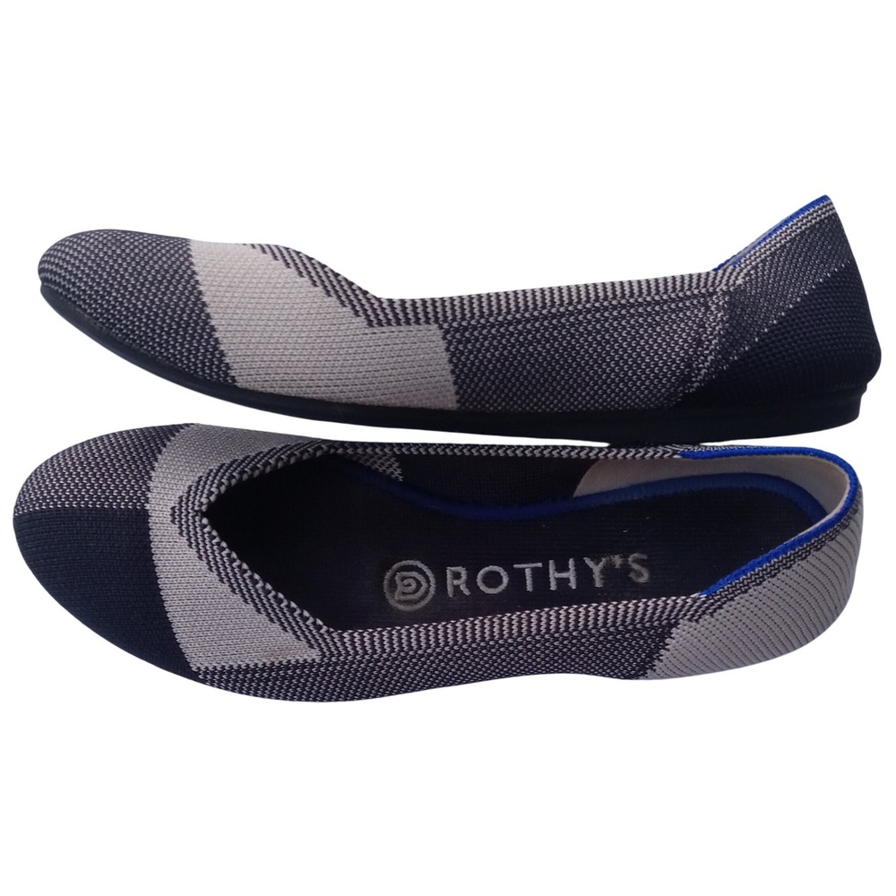 ROTHY'S Retired The Flat Captoe Buffalo Plaid Slip On Ballet Preppy Trendy Sz. 6